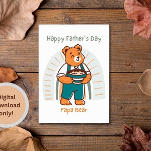 Cartões de felicitações para o Dia dos Pais para imprimir | Download digital em JPG e PDF | Cartões dobráveis | Cartão de Dia dos Pais faça você mesmo para cortar e dobrar