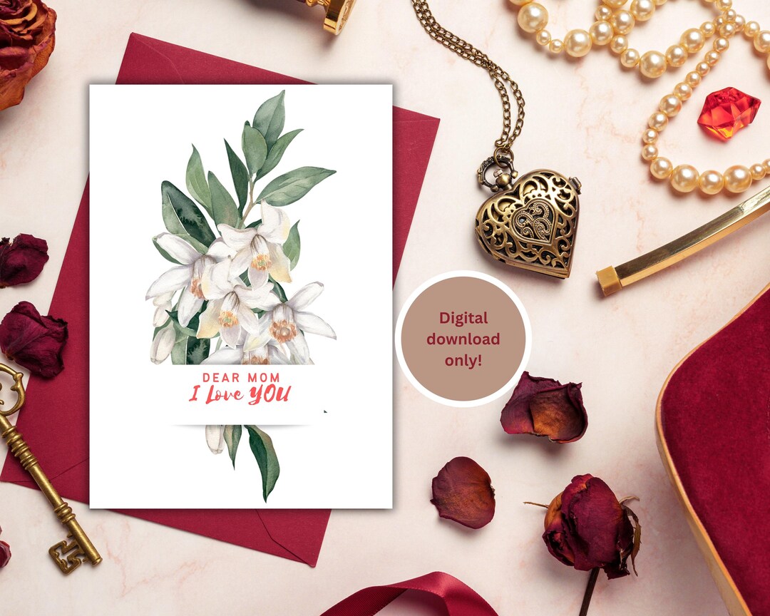 Watercolor Floral Mother's Day Card: Printable Greeting Card (digital ...