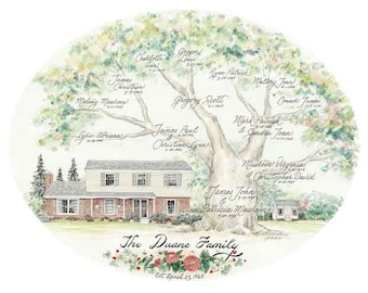 Custom Designed and Illustrated Family Trees