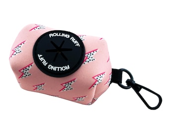 ELECTRIC VIBES Dog Waste Bag Holder, Neoprene Poop Bag Dispenser