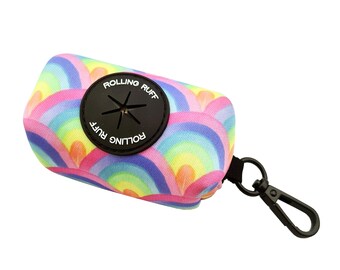 SOUR STRAP Rainbow Dog Waste Bag Holder, Neoprene Poop Bag Dispenser