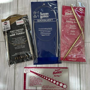 Vintage Knitting Needle Set: Addi Turbo, Susan Bates Knit Chek