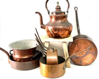 Vintage European Copper Saucepan, Copper, Copper Sauce Pan, Copper Planter