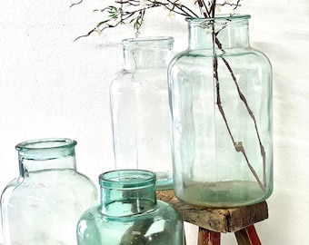 Vintage French Glass Candy Jar, Belgium Vase