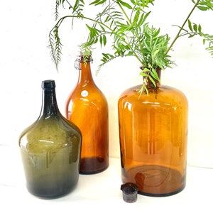 Garrafa vintage de Provença com garrafa de boticário com tampa de porcelana, garrafa de vinho soprada à mão,