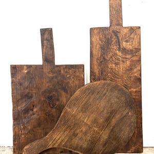 Set of Three Bread Boards, Reclaimed Wood Bread Boards from  France, French Charcuterie Board, Cheese Boards,