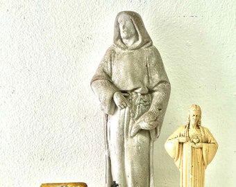 Vintage Aged St Francis, Sacred Heart, St Teresa, French Madonna