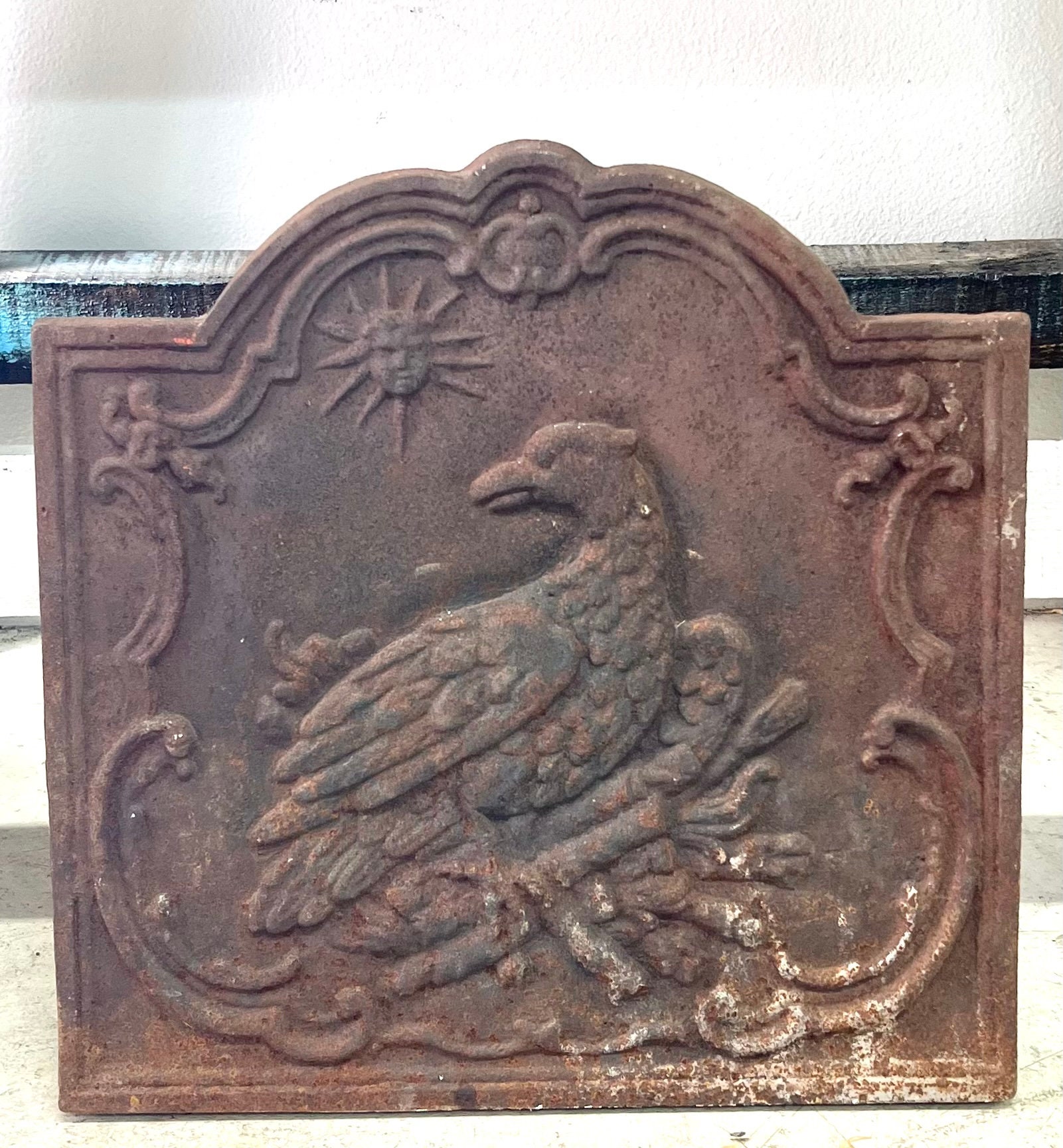 Vintage French Fireback Iron Hawk Sun French Fireback - Etsy UK