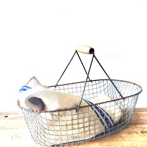 French Wire Market Basket, Farm Basket, Basket with Handle, Wire Basket image 3