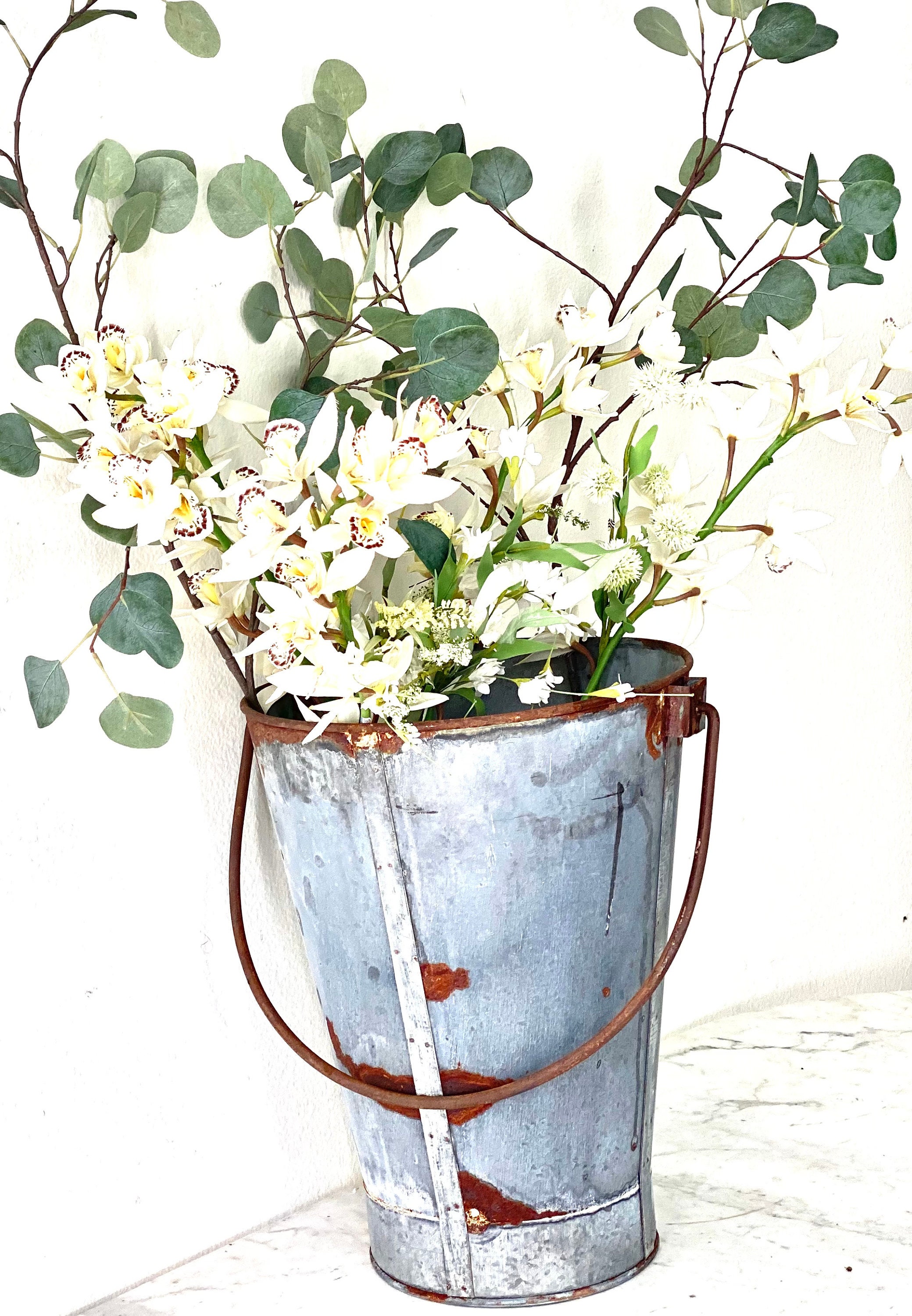 Vintage Extra Large French Flower Bucket Flower Market Paris Etsy