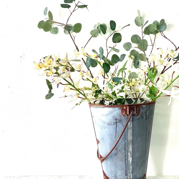 French Flower Bucket Vintage Etsy