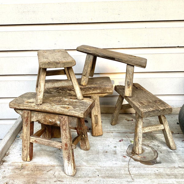 Vintage Small European Stools, Vintage Risers