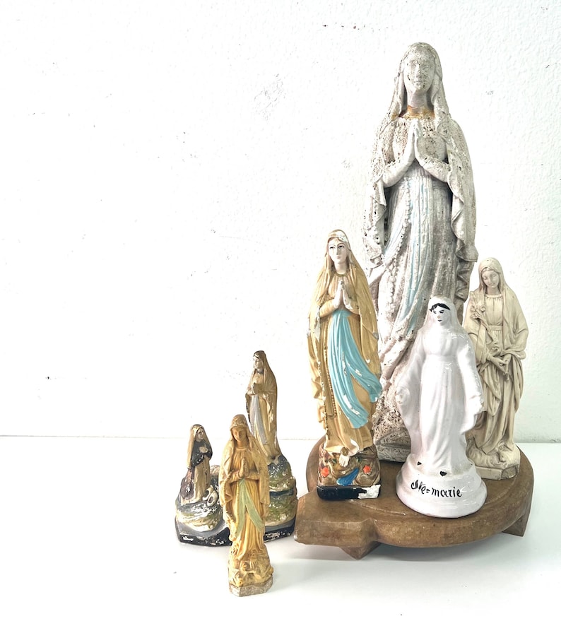 Collection of vintage French Statues, Mary, St Teresa, Virgin Mary image 1