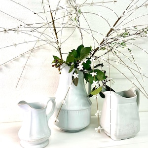 Vintage English Large Ironstone Pitcher, English Ironstone