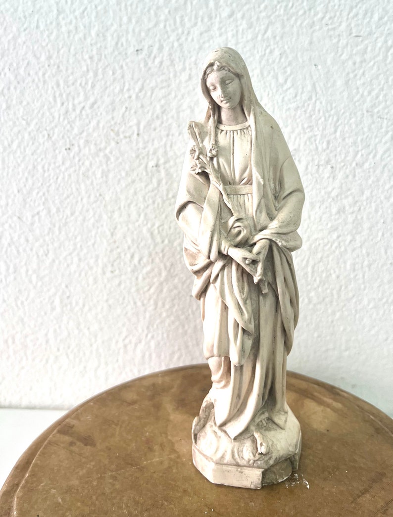 Collection of vintage French Statues, Mary, St Teresa, Virgin Mary 3)