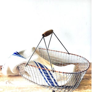 French Wire Market Basket, Farm Basket, Basket with Handle, Wire Basket image 5