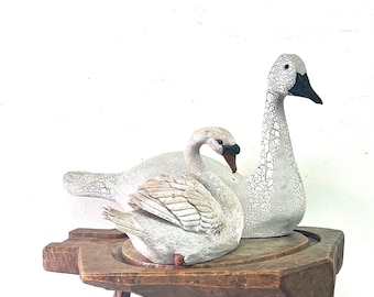 Vintage handgemachter Schwan, dekorativer Schwan