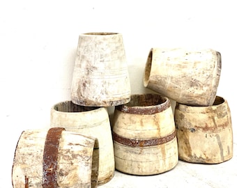 Vintage wooden Market Pot, Large Market Vessle