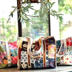 Handmade French Tote Bag, Market Bag, French Fabric, Large Handbag