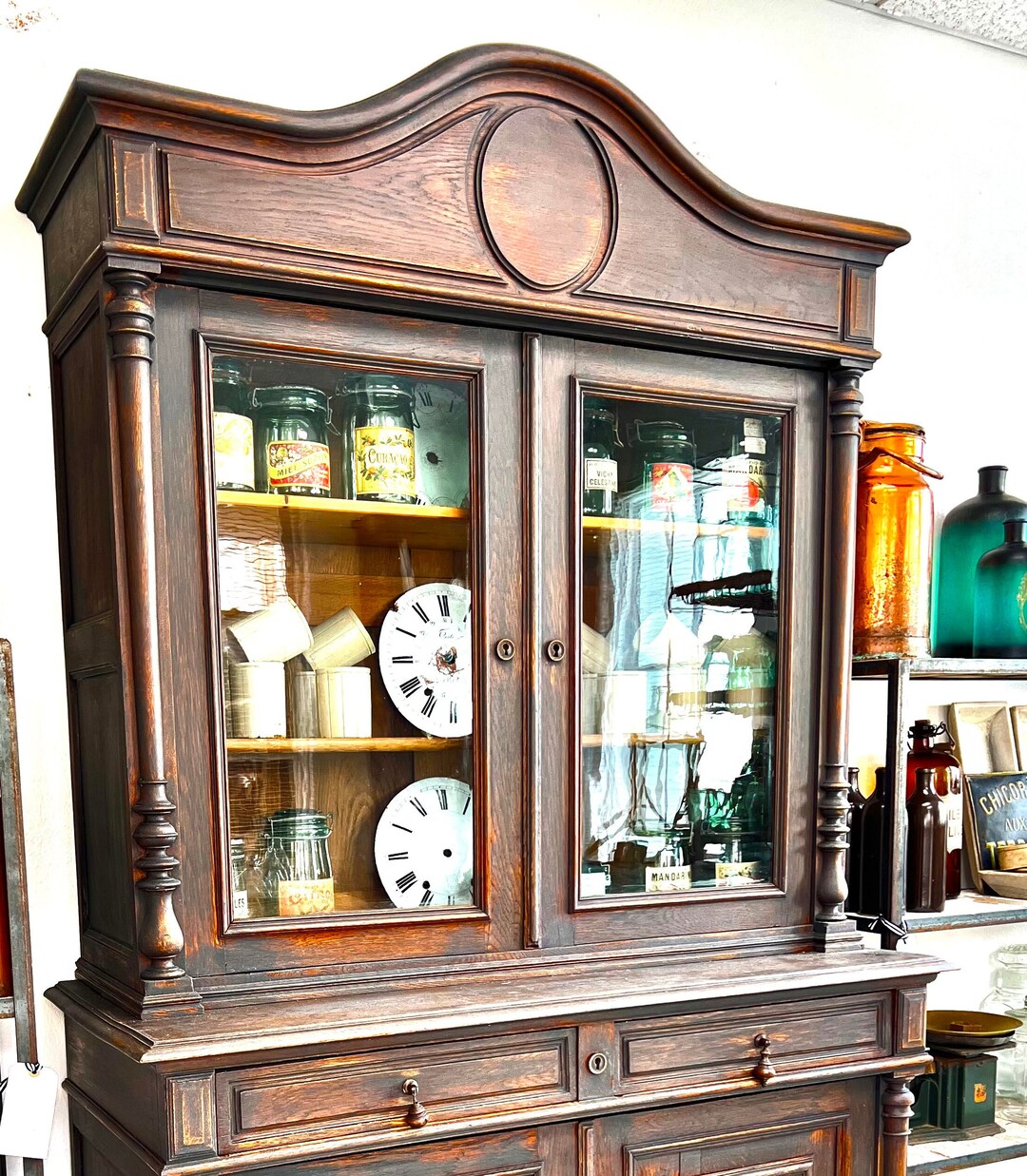 Vintage French Hutch, Library Cabinet, Hotel Hutch - Etsy