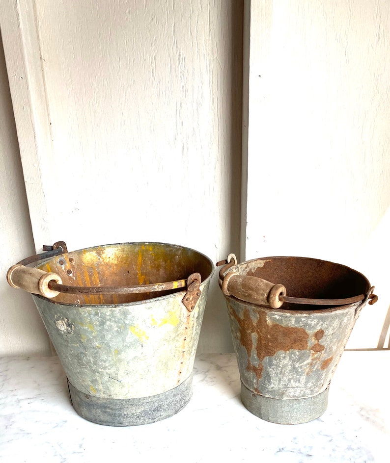 French Farm Bucket French Pail French Zinc Pail or Bucket Etsy