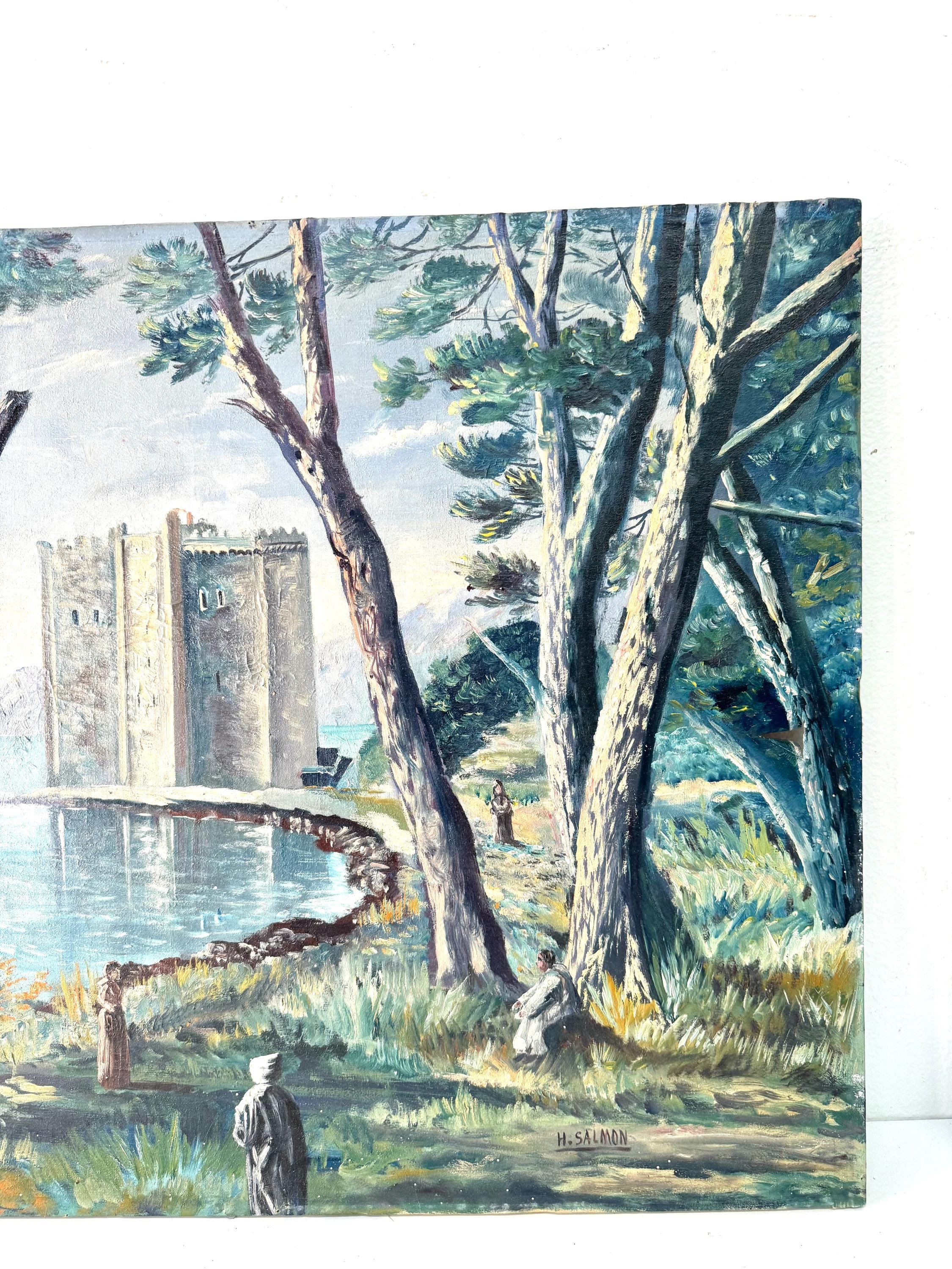 美しいオリジナルのフランスの油絵、プロヴァンスの絵画、オリジナルの