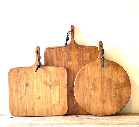 Set of Three Bread Boards Reclaimed Wood From France