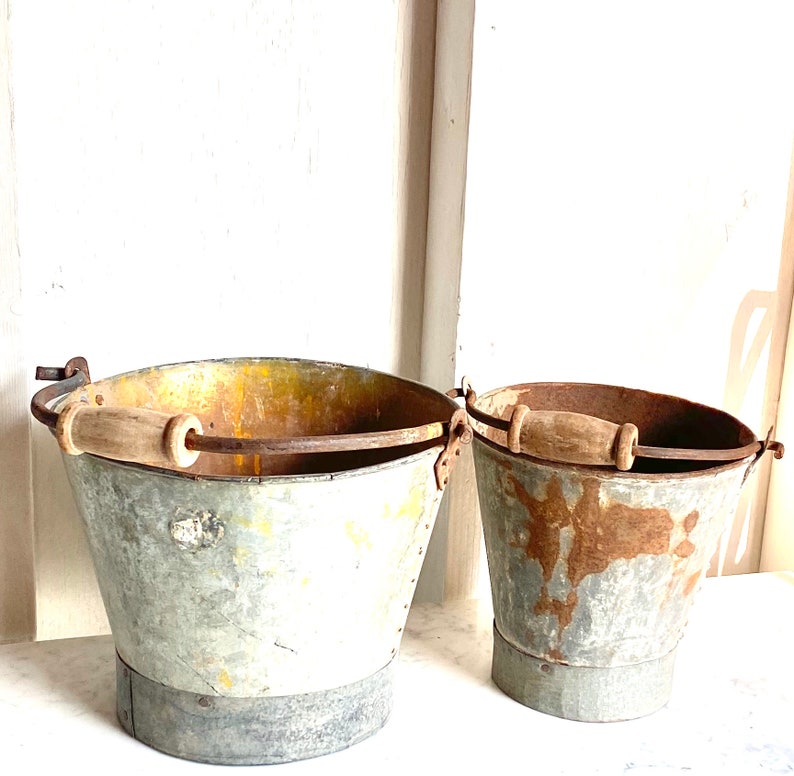 French Farm Bucket French Pail French Zinc Pail or Bucket Etsy