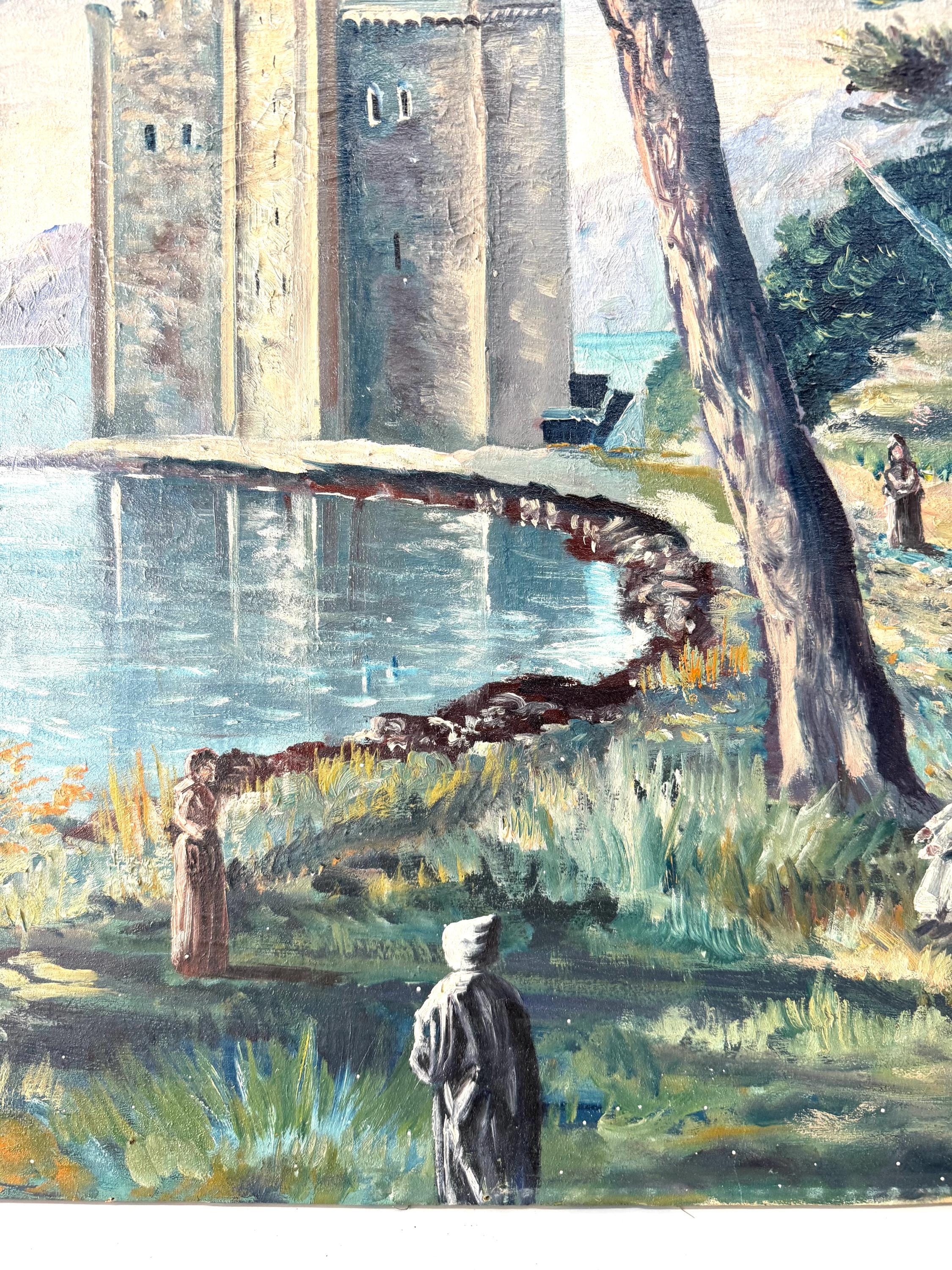 美しいオリジナルのフランスの油絵、プロヴァンスの絵画、オリジナルの