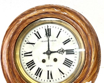 Antique French Clock, Chaine Voisin, French Wall Clock