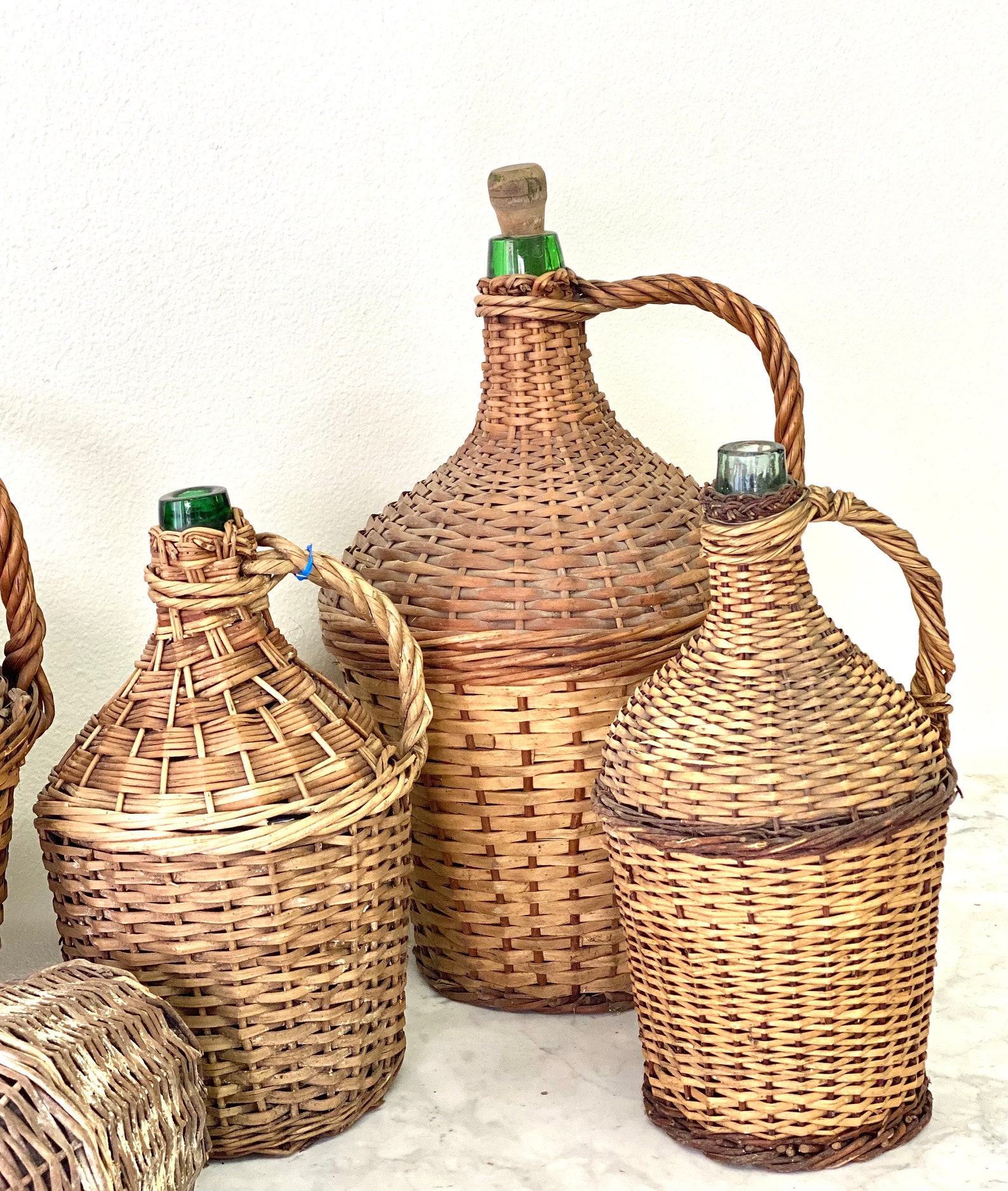 Vintage French Handwoven Wicker Wine Jug Extra Large Wicker Etsy