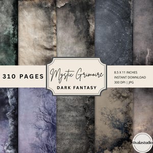 Mystic Grimoire Journal Pages: Gothic Witchcraft Printable Paper (Digital Download, 300+ Pages)