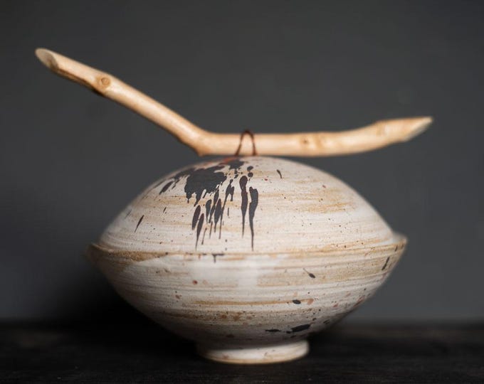 Shiboridashi Teapot With Matching Cup, Iron Oxides, Bleached Wood Handle
