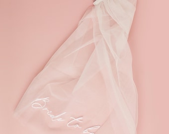 Embroidered Bride to Be Hen Party Veil