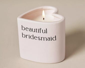 Bridesmaid Heart Shaped Candle