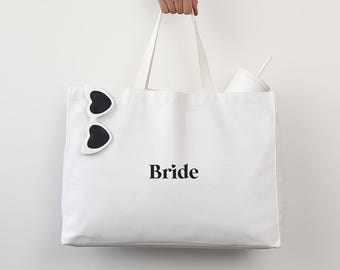 Bride White Shopper Tote Bag