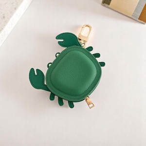Geldbörse, Krabbe Schlüsselanhänger, Airpod Hülle, Schlüsselanhänger Brieftasche, Leder Taschenanhänger, Leder Accessoires, Geschenk für Sie, Geburtstagsgeschenk