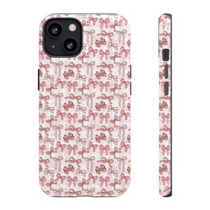 Custodia per telefono, design ispirato a crocchette di fiocchi, custodie kawaii resistenti, motivo a fiocco carino, cover per telefono, guscio protettivo, smartphone unico