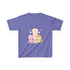 Cute Cartoon Cat Ice Cream Tee | Kids Heavy Cotton™ Tee, Summer Shirt, Birthday Gift, Animal Lovers, Playful Fashion, Fun Youth T-Shirt