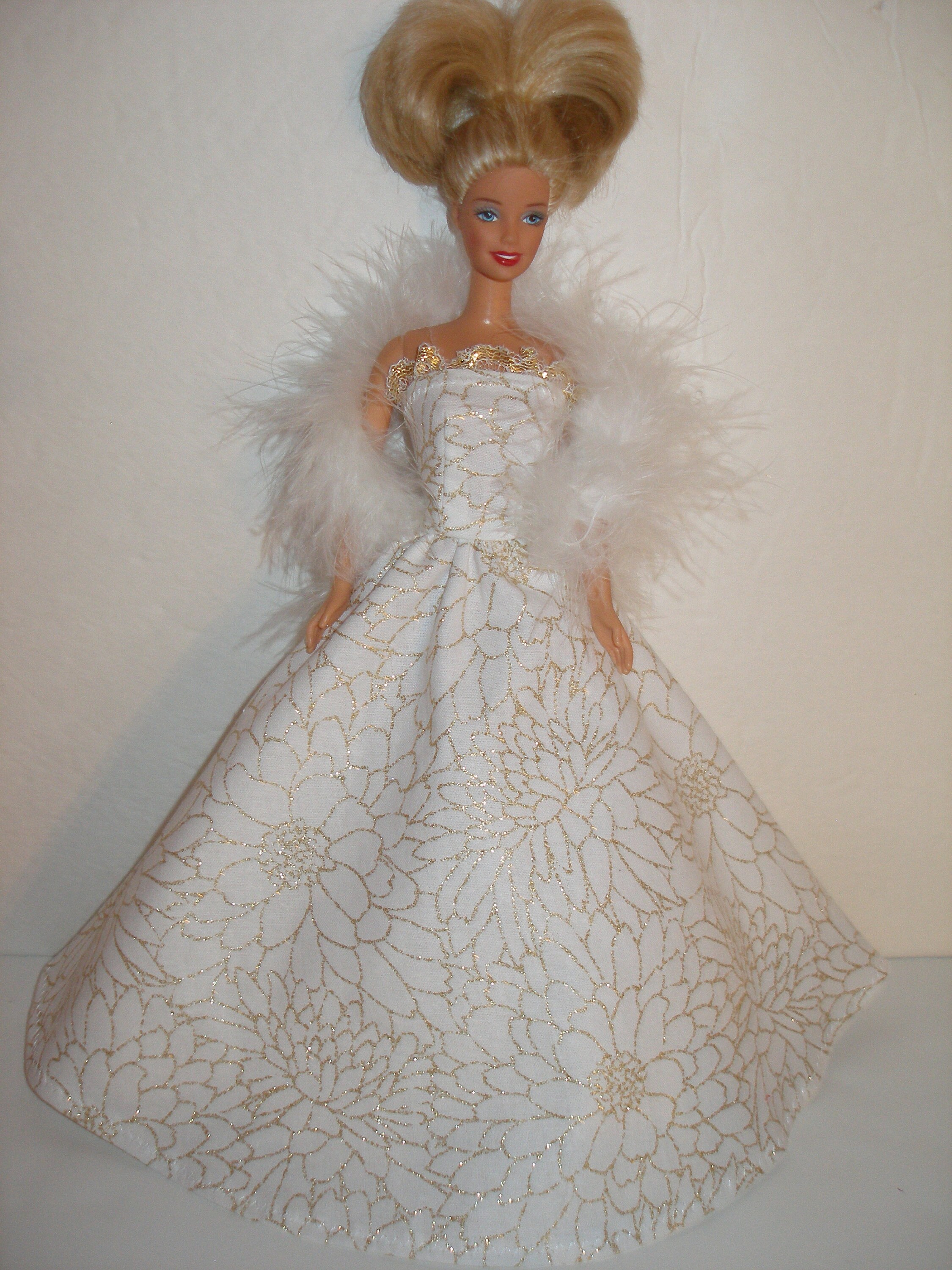 white barbie gown