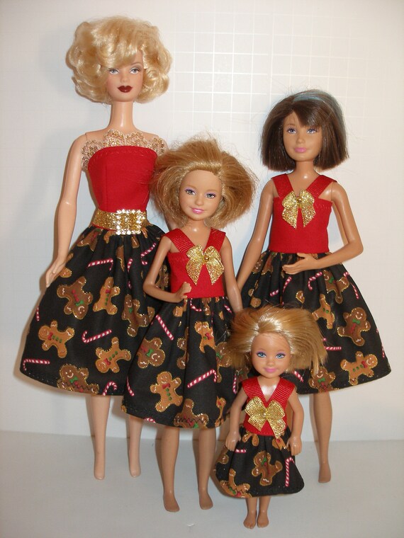 Handmade Fashion Doll Clothes 4 Fashion Doll Sisters Set Black