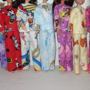 Handmade 11.5&quot; fashion doll clothes -  pajamas- Your Choice - Choose 1 -  character pj&#39;s