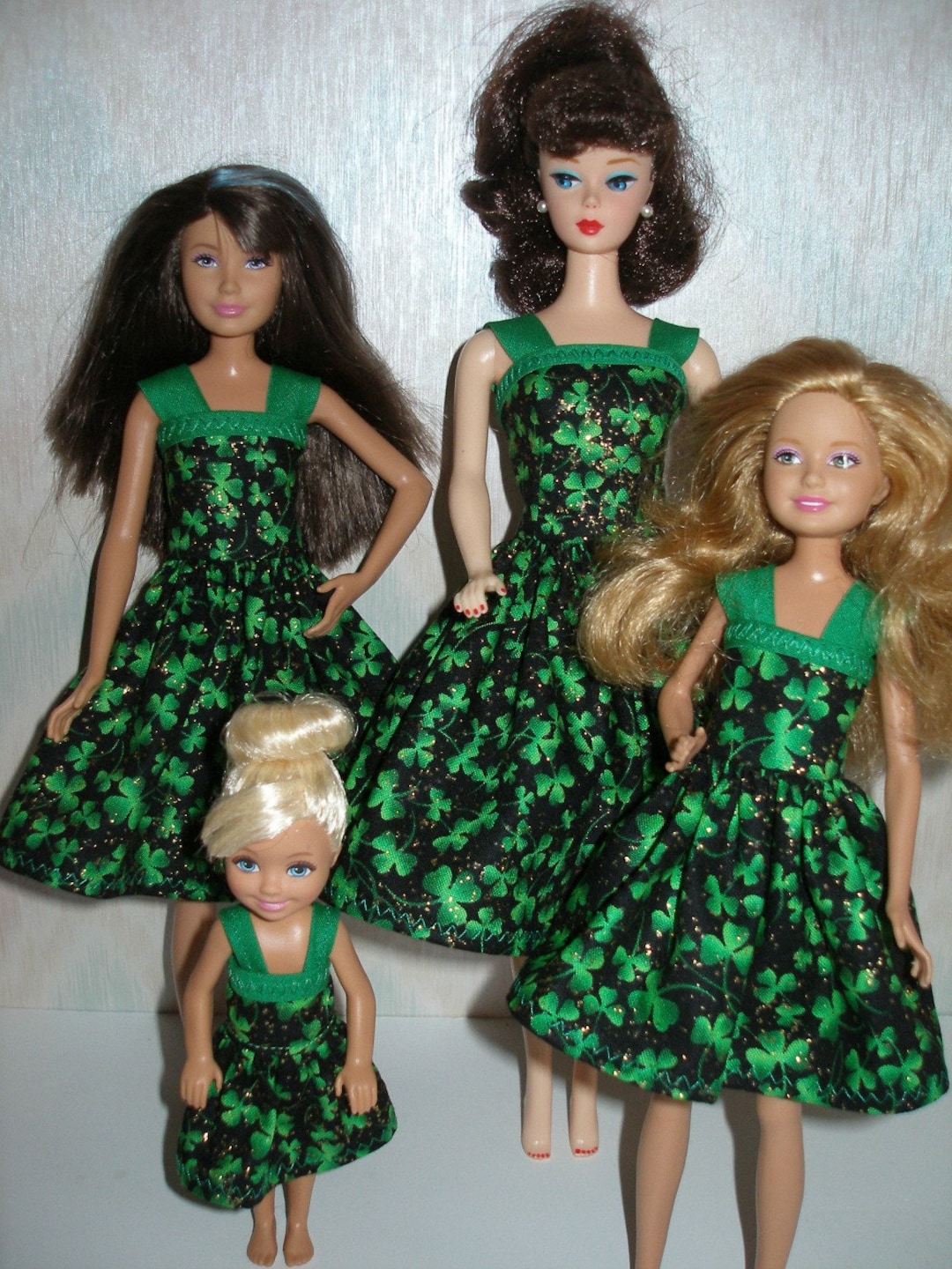 Homemade Fashion Doll Clothes 4 Fashion Doll Sisters Set Green and ...