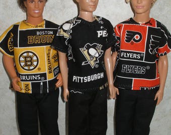 Handmade Male Fashion doll clothes - Bruins, Flyers, Penguins, Rangers