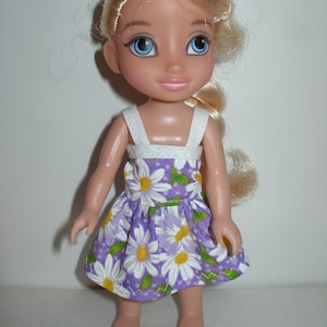 Dress with straps for 6 inch princess dolls - your choice of print