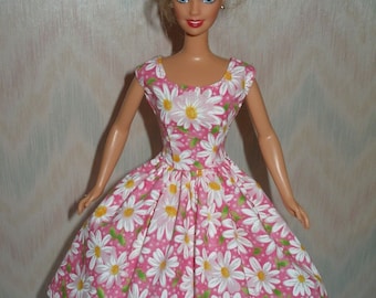 Daisy handmade 11.5" fashion doll dress -  your choice of color - pink, blue, purple or black