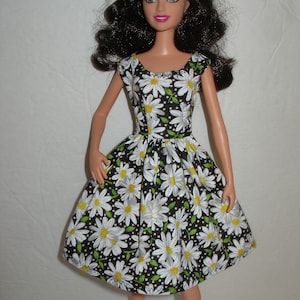 Daisy handmade 11.5 fashion doll dress your choice of color pink, blue, purple or black Black