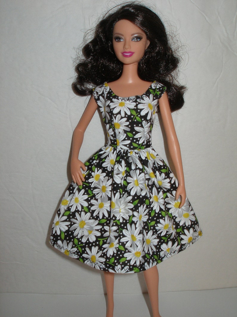 Daisy handmade 11.5 fashion doll dress your choice of color pink, blue, purple or black Black