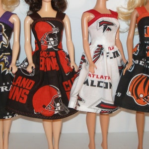 Handmade 11.5&quot; Fashion doll clothes - Your Choice - Choose 1 - Browns, Ravens, Falcons or Bengals