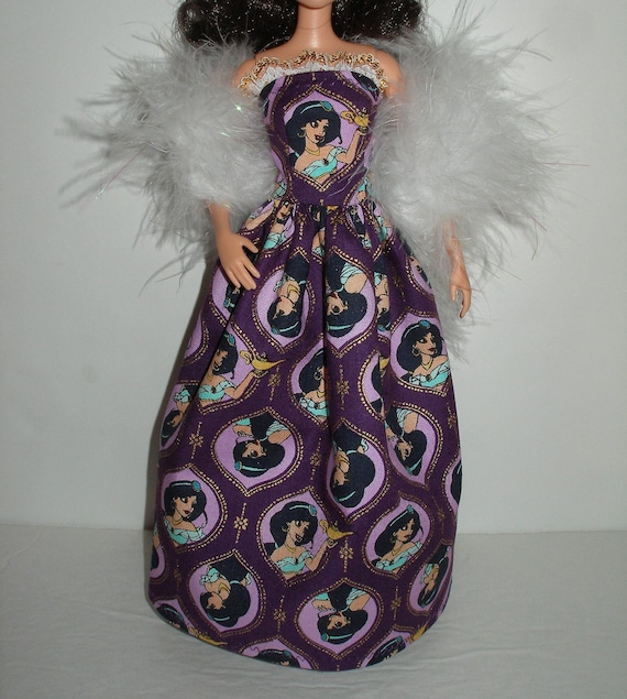 Handmade Fashion Doll Clothes Purple Princess Gown With
